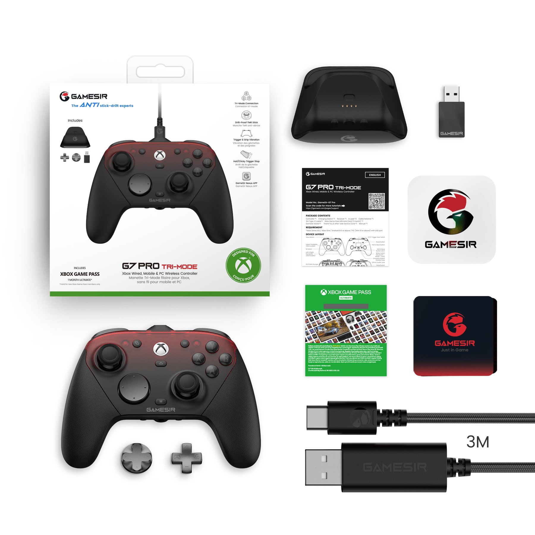GameSirz G7 Pro Tri-Mode Xbox Wired, PC & Mobile Wireless Controller - GameSirz