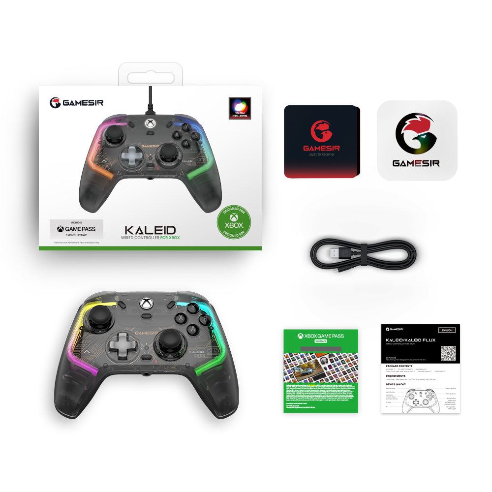 GameSirz Kaleid Wired Transparent RGB Gaming Controller for Xbox - GameSirz